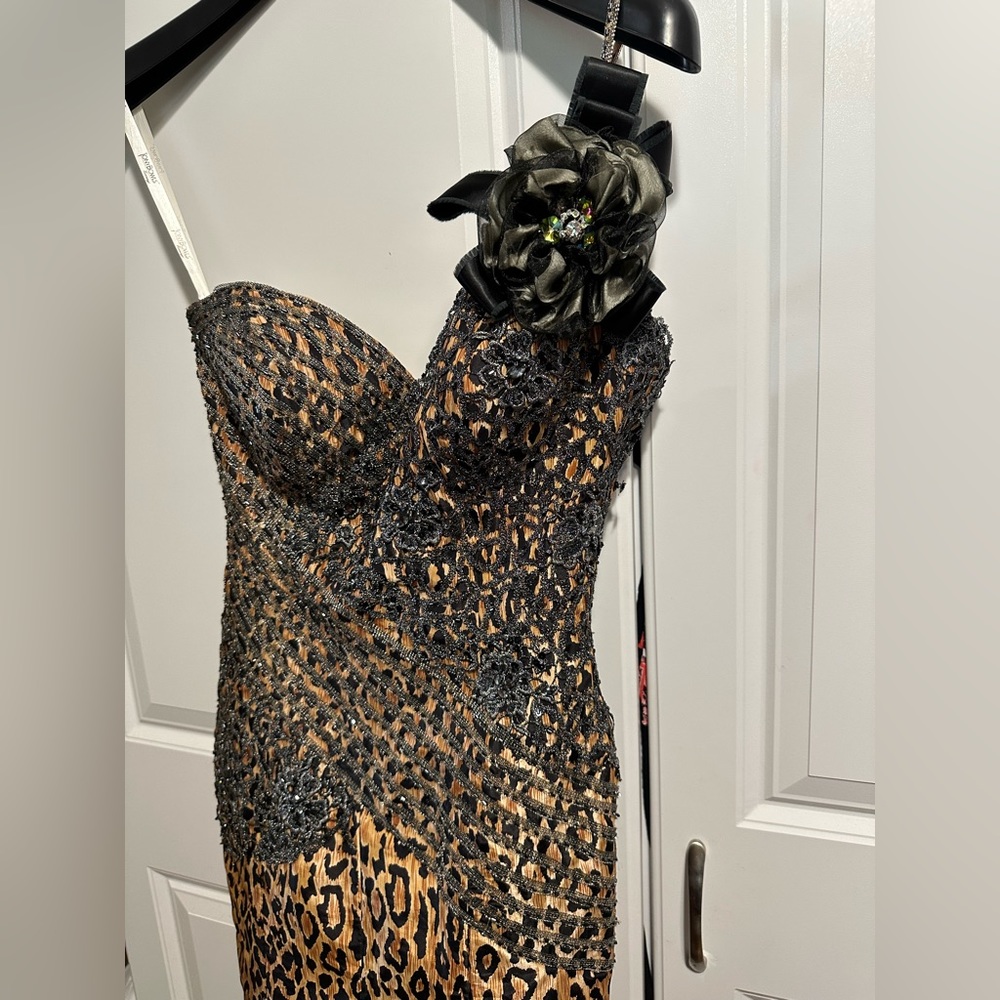 Tony Bowls Leopard sequin gown- Org. $378